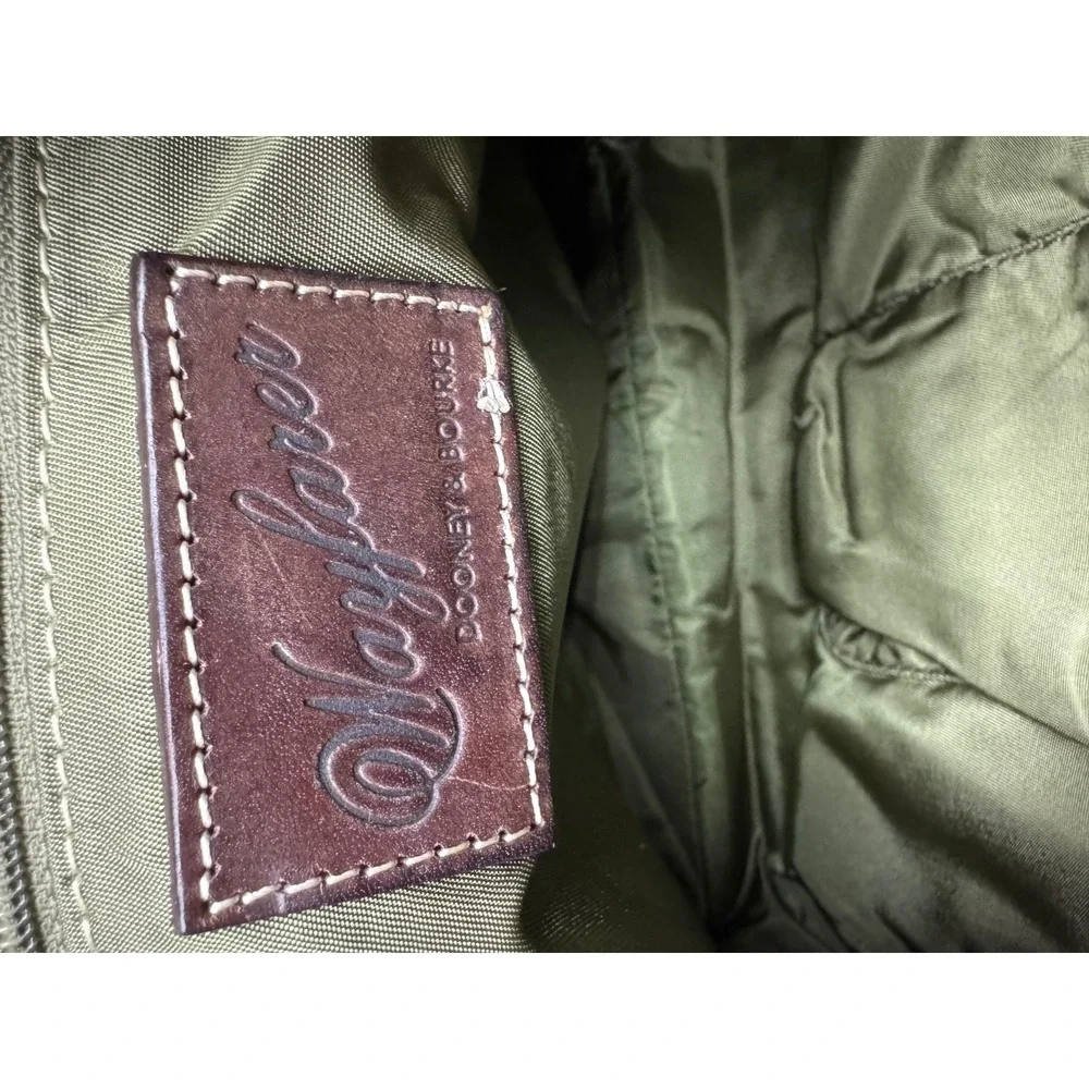 Dooney & Bourke Women's Nylon Brown Leather Strap‎ Hobo Shoulder Bag Army Green